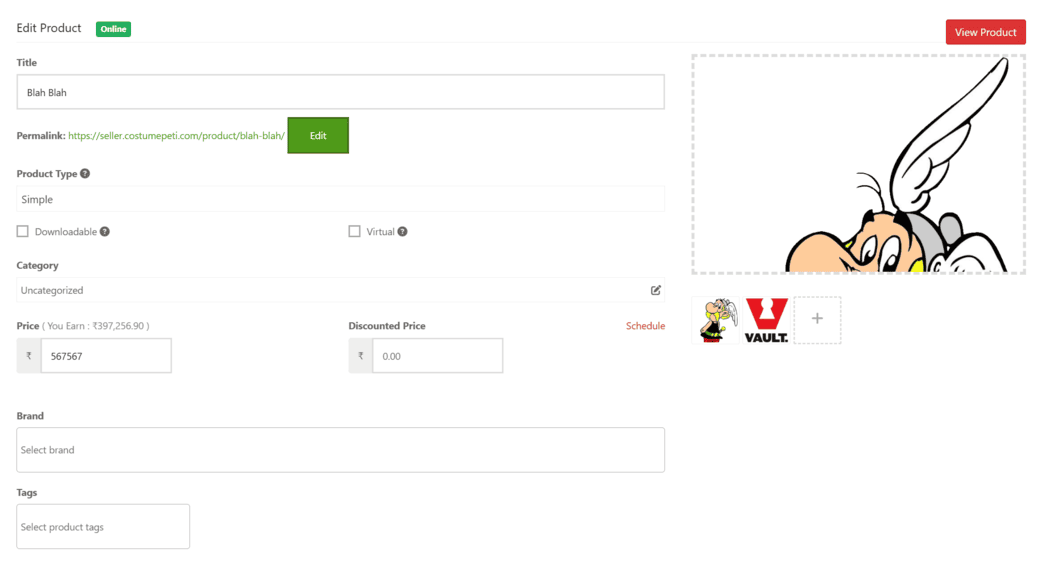 Top product fields screenshot placeholder