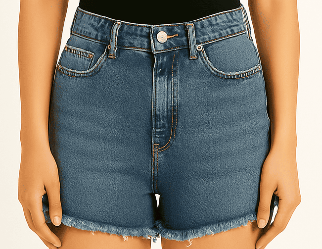 Light blue high waist denim shorts for summer
